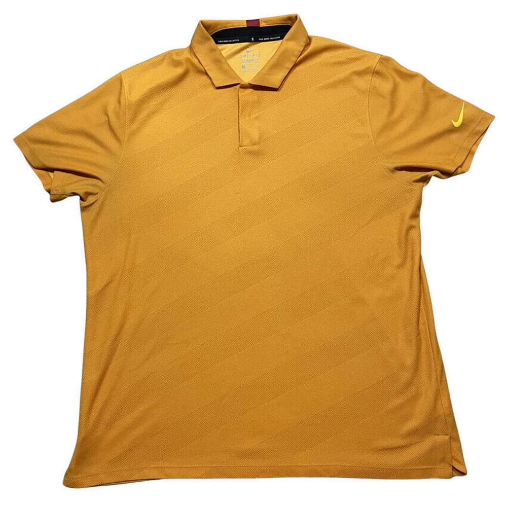 Nike Dri-Fit Tiger Woods Polo Shirt Adult Extra Large Orange Vented Golf Polo
